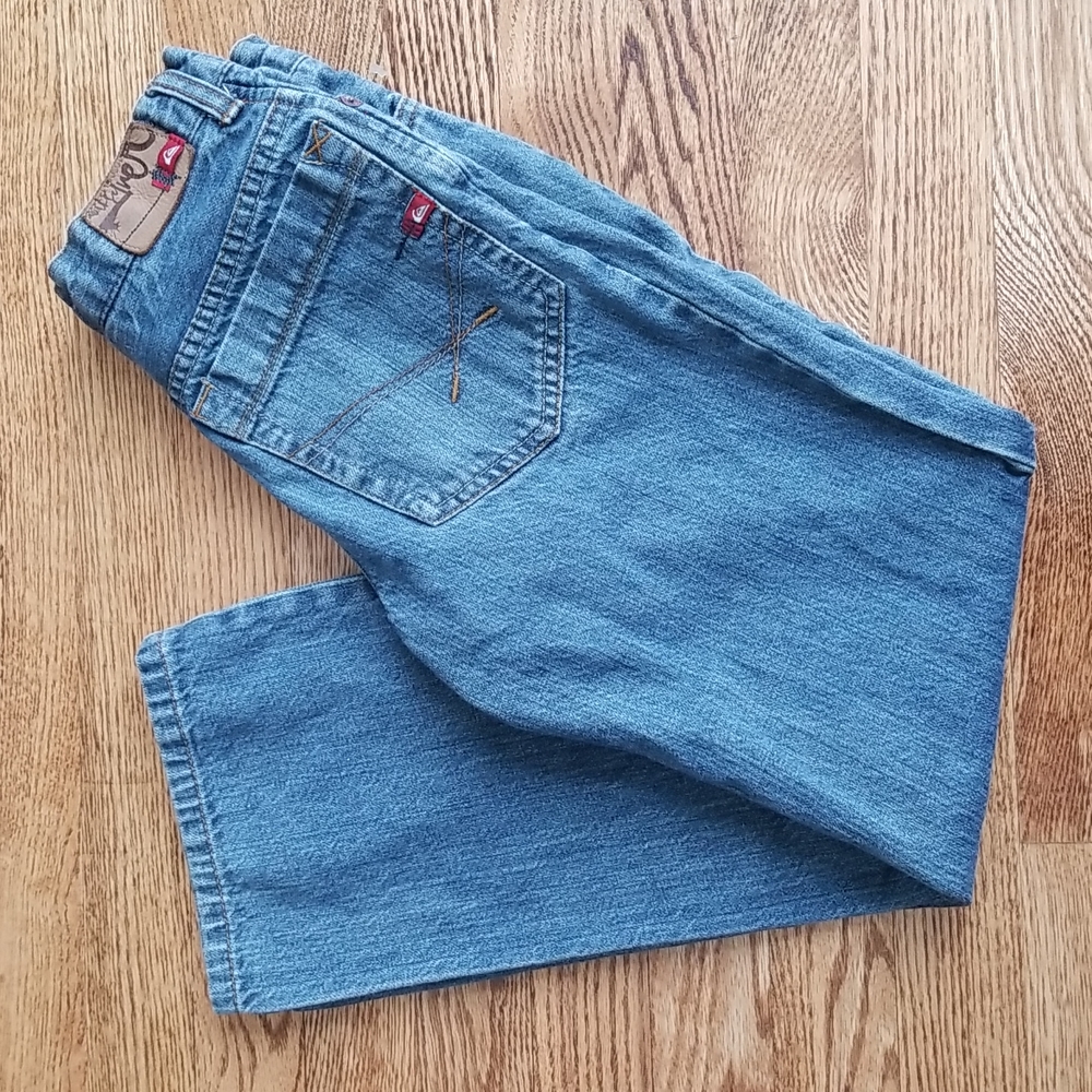 (26) Quik Jean Quiksilver Youth Boy's 100% Cotton Denim Jeans Casual Classic